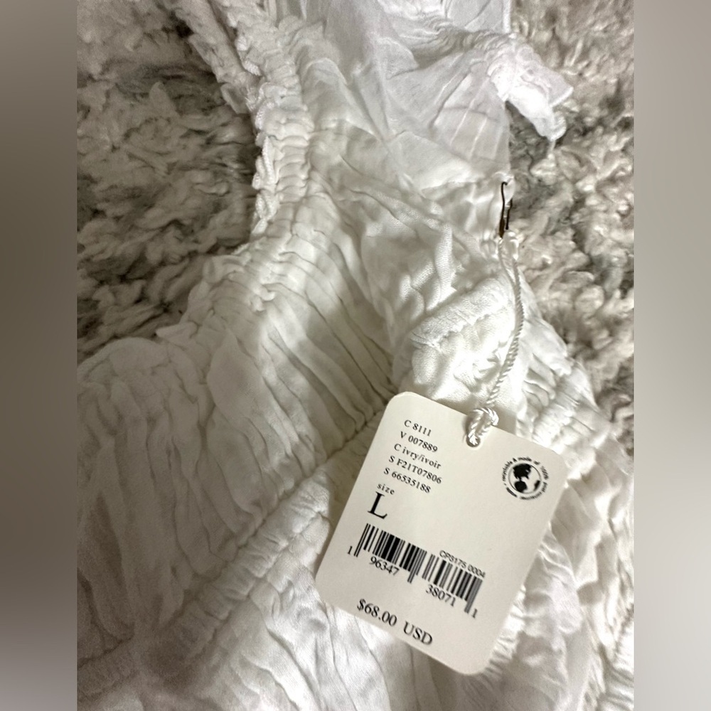 Free People White Off-Shoulder Ruffle Top - Picture 6 of 15